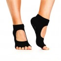 ถุงเท้าโยคะ มีปุ่มกันลื่น แบบเปิดนิ้วเท้า เว้าหลังเท้า Non-Slip Socks 1 คู่ (สีดำ)